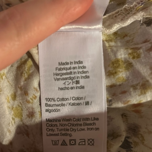 J. Crew Women's Sz S White Cotton Boho Blouse W/ Yellow Purple Pink Accents - Picture 16 of 16